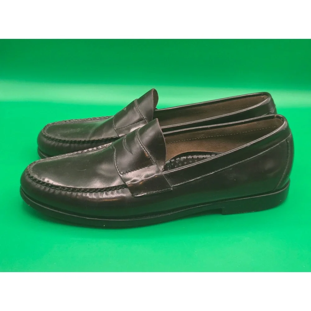 Brooks Brothers 346 Mens Burgundy Leather Penny Loafers Hand Sewn 11 D 5229